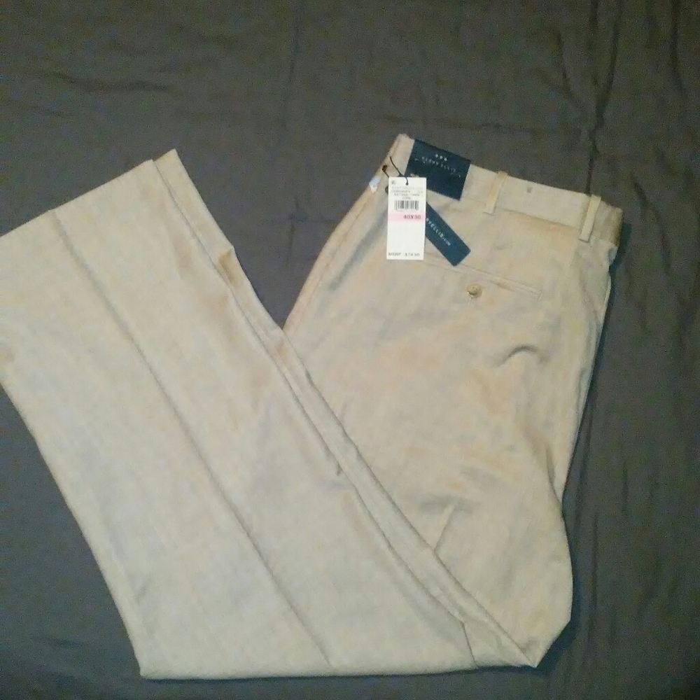 Perry Ellis natural linen core slacks